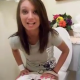 A very pretty girl is having trouble pooping as her friends harass her on the toilet!